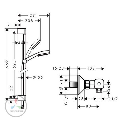 Душевой гарнитур Hansgrohe Crometta 27030400