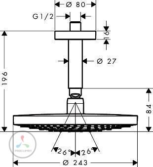 Верхний душ Hansgrohe Raindance Select 26467400