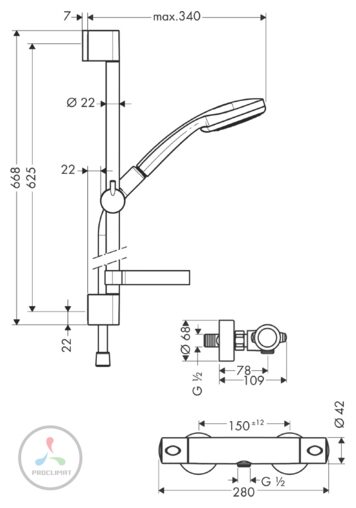 Душевой набор Hansgrohe Croma 27086000