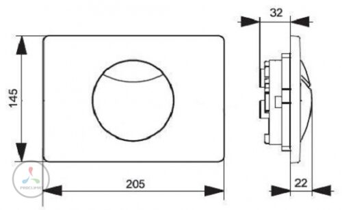 Смывная клавиша Villeroy & Boch ViConnect E100 92248569