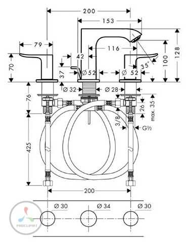 Смеситель для раковины Hansgrohe Metris 31083000