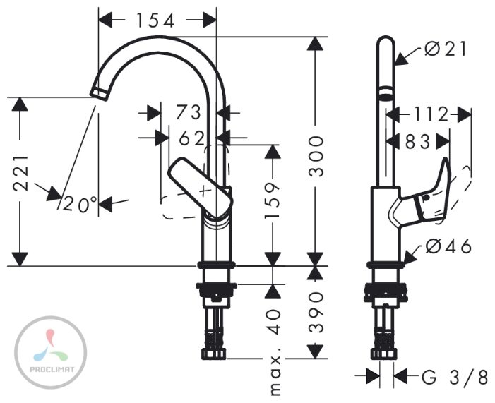 Смеситель для раковины Hansgrohe Logis 71131000