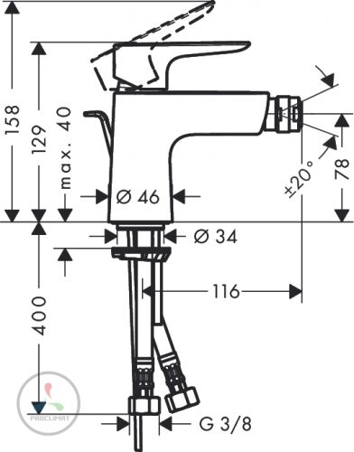 Смеситель для биде Hansgrohe Talis E 71720000