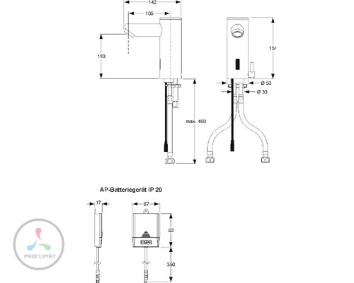 Электронный смеситель Mepa Saniline Style 718856