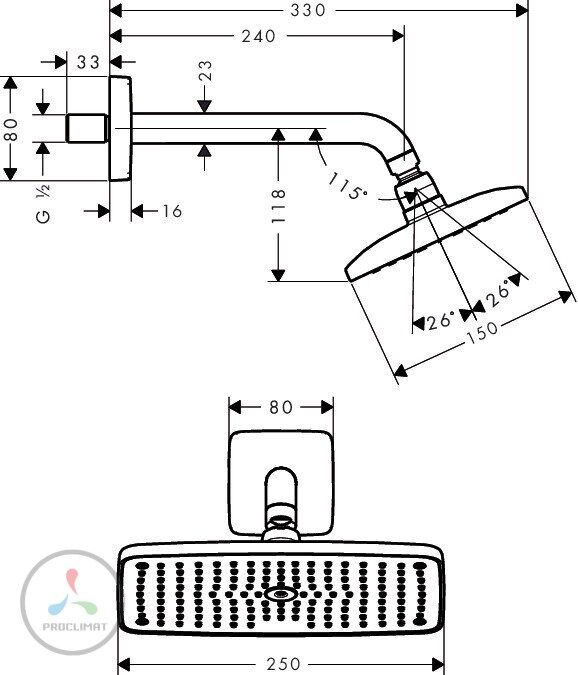 Верхний душ Hansgrohe Raindance E Air 27370000