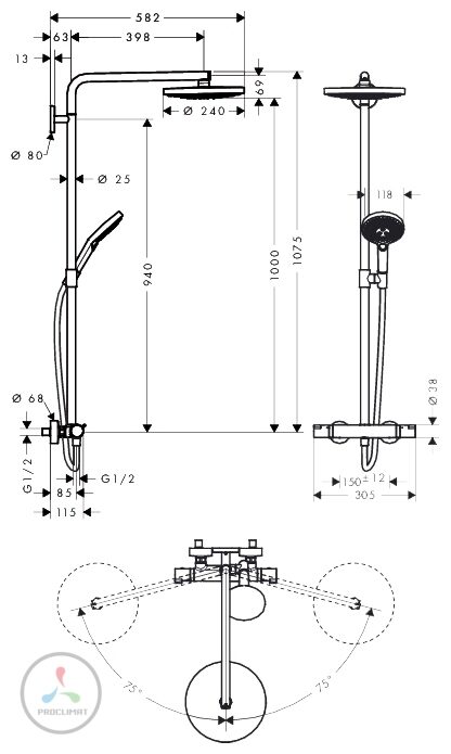 Душевая стойка Hansgrohe Raindance Select 27129400