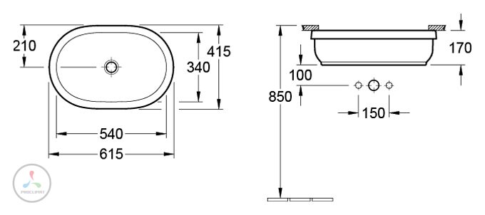 Раковина для установки под столешницу Villeroy & Boch Omnia Architectura 41766001