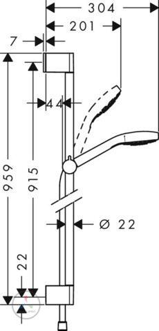 Душевой гарнитур Hansgrohe Croma Select E 26593400