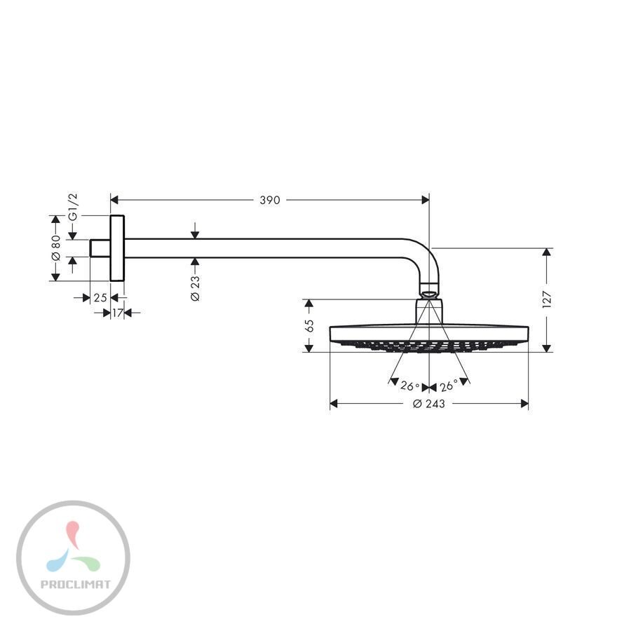 Верхний душ Hansgrohe Raindance Select 26466400