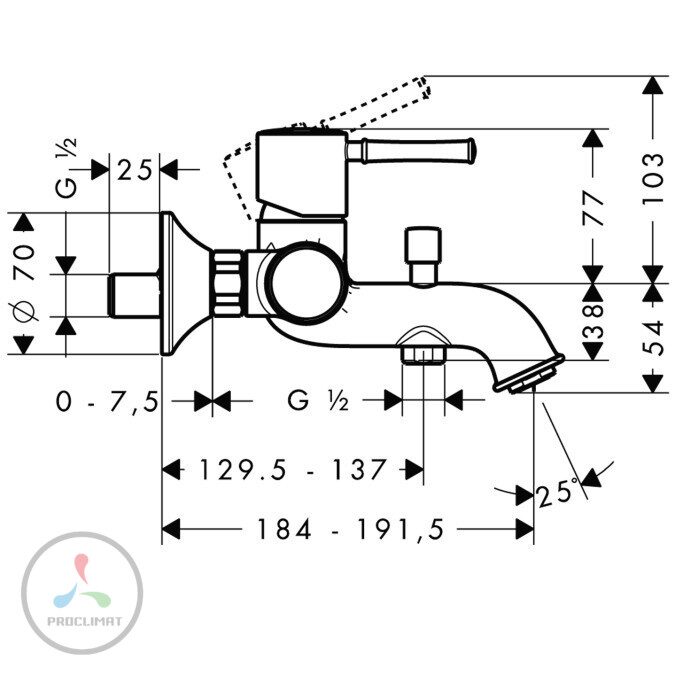 Смеситель для ванны Hansgrohe Talis Classic 14140000