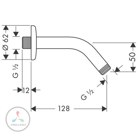 Держатель верхнего душа Hansgrohe 27411000