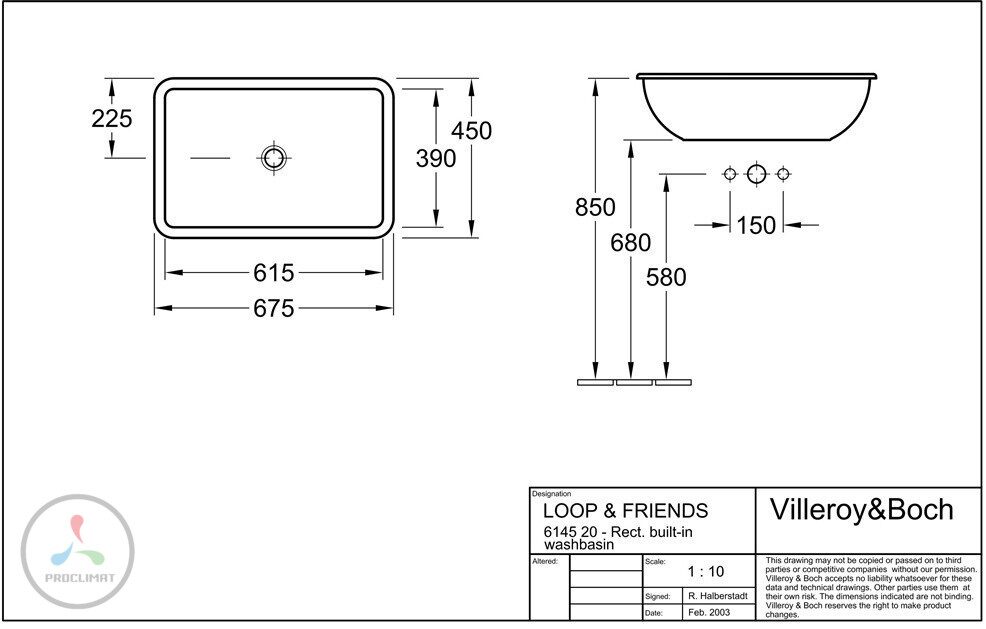 Раковина Villeroy & Boch Loop & Friends 61452001