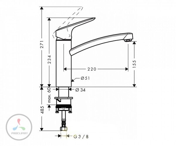 Смеситель для кухни Hansgrohe Logis 71833000