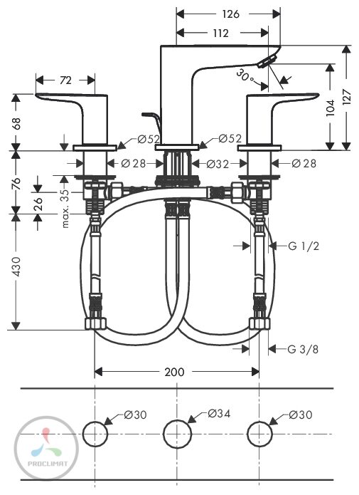 Смеситель для раковины Hansgrohe Talis E 71733000