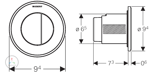 Клавиша смыва Geberit Type 10 116.055.KK.1