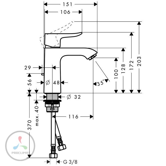 Смеситель для раковины Hansgrohe Metris 31080000