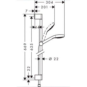 Душевой гарнитур Hansgrohe Croma Select 26562400