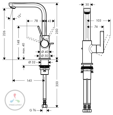 Смеситель для раковины Hansgrohe Metris S 31159000