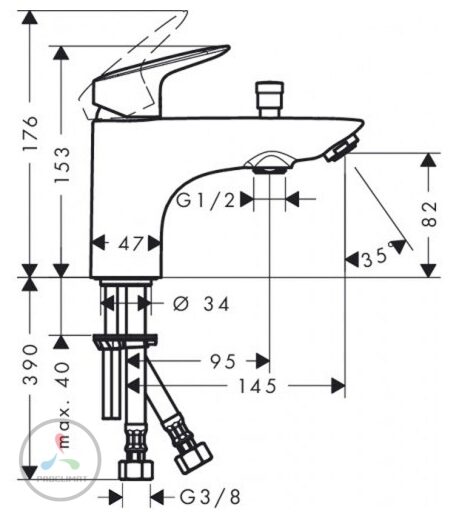 Смеситель для ванны Hansgrohe Logis 71312000