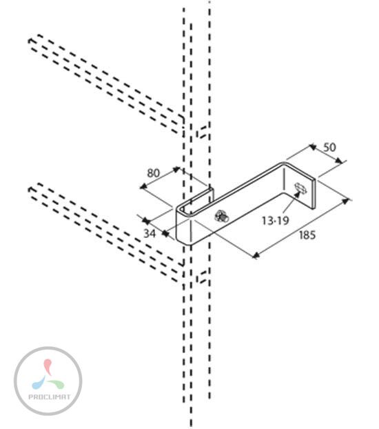 Настенный кронштейн Zarges для отступа от стены 150 мм 47301