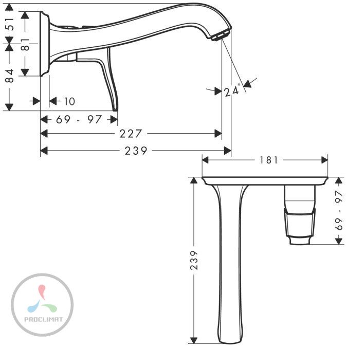 Смеситель для раковины Hansgrohe Metris Classic 31003000