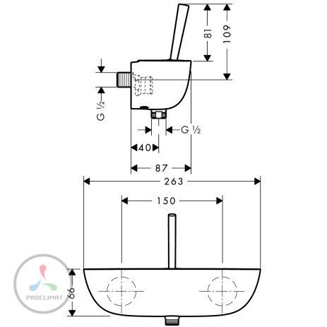 Смеситель для душа с подключением шланга Hansgrohe PuraVida 15672400