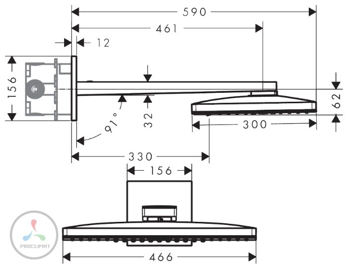 Верхний душ Hansgrohe Rainmaker Select 24005400