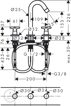 Смеситель для раковины на 3 отверстия Hansgrohe Logis 71323000