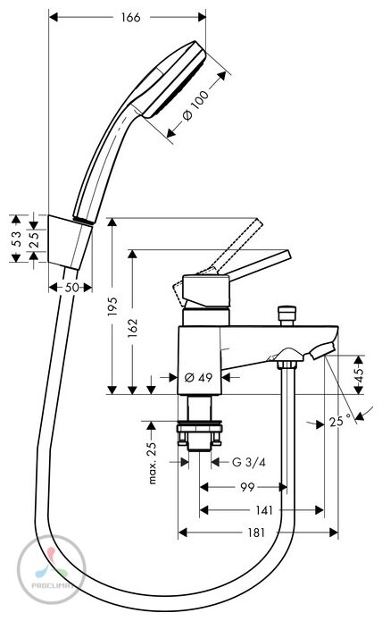 Смеситель для ванны Hansgrohe Talis 31426000