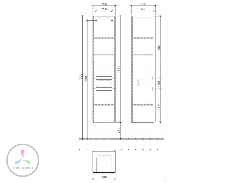 Шкаф-пенал Villeroy&Boch Subway 2.0 A70810 DH