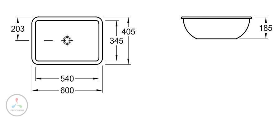 Раковина встраиваемая Villeroy & Boch Loop & Friends (61630001) (54 см)