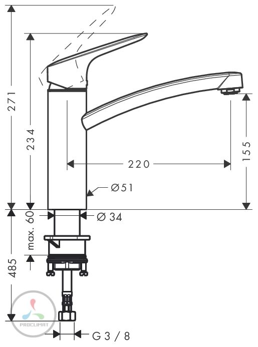 Смеситель для кухни Hansgrohe Logis 71832000